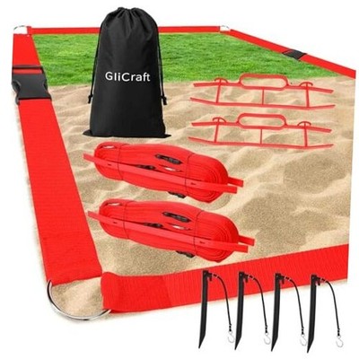 2 Inch Sand Court Line 16 x 8 Meter Volleyball Boundary Short Court Sand Setup