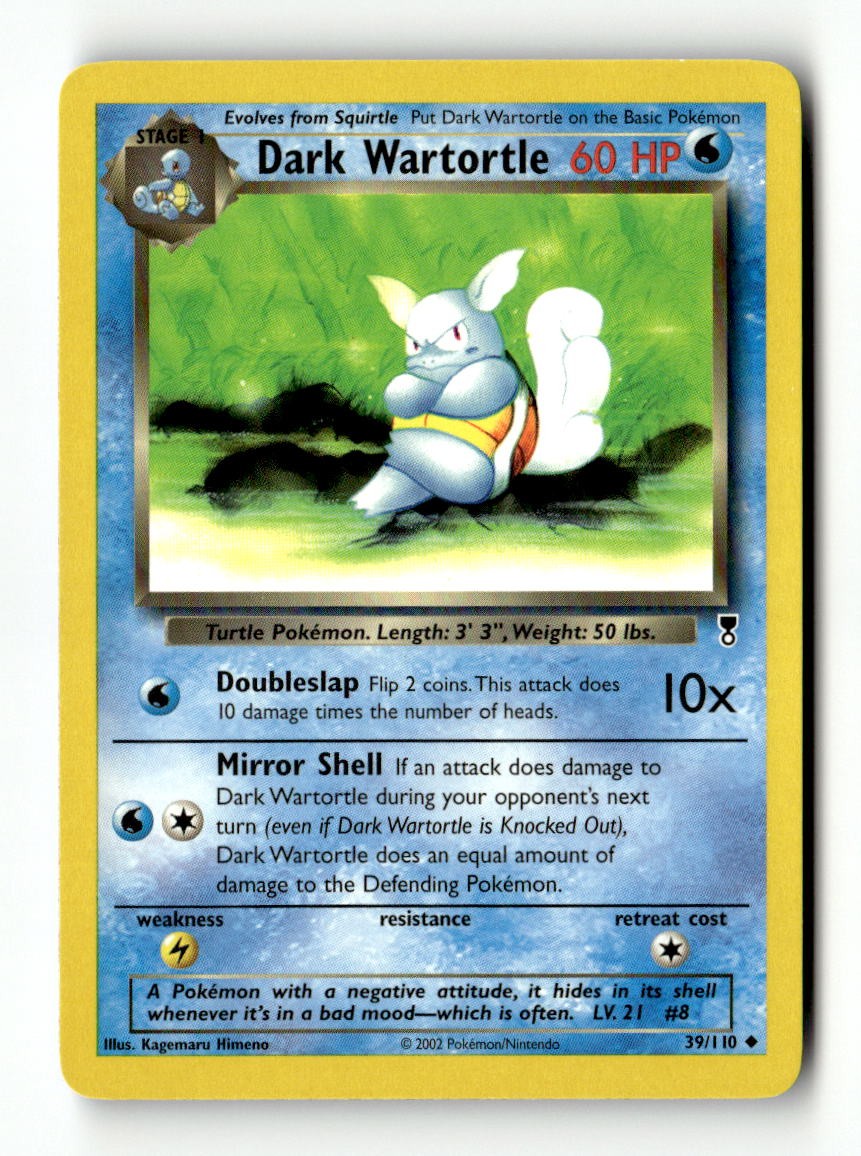 Dark Wartortle 39/110 Uncommon Legendary Collection Pokemon Lightly Played