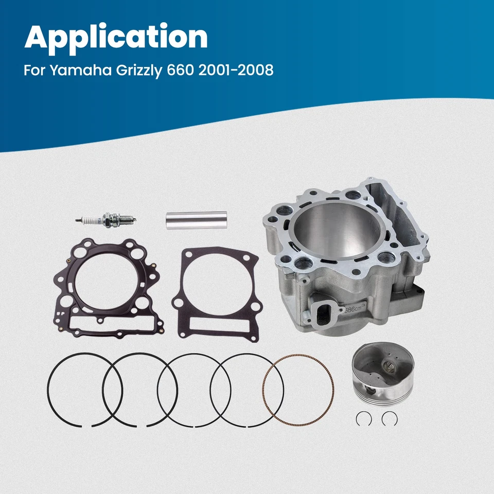Kit de junta de pistón de cilindro 686cc para Yamaha Raptor 660R 01-05 3YF-11181-00-00 Foto 2 de 4