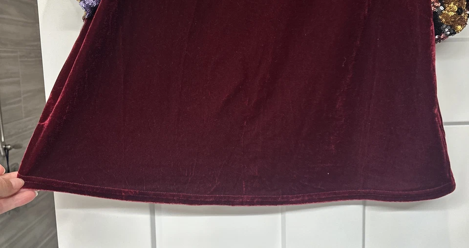 Caballete Mujer Talla Mediana! Impresionante Lentejuelas Terciopelo Antropología Boho RARO Foto 3 de 4