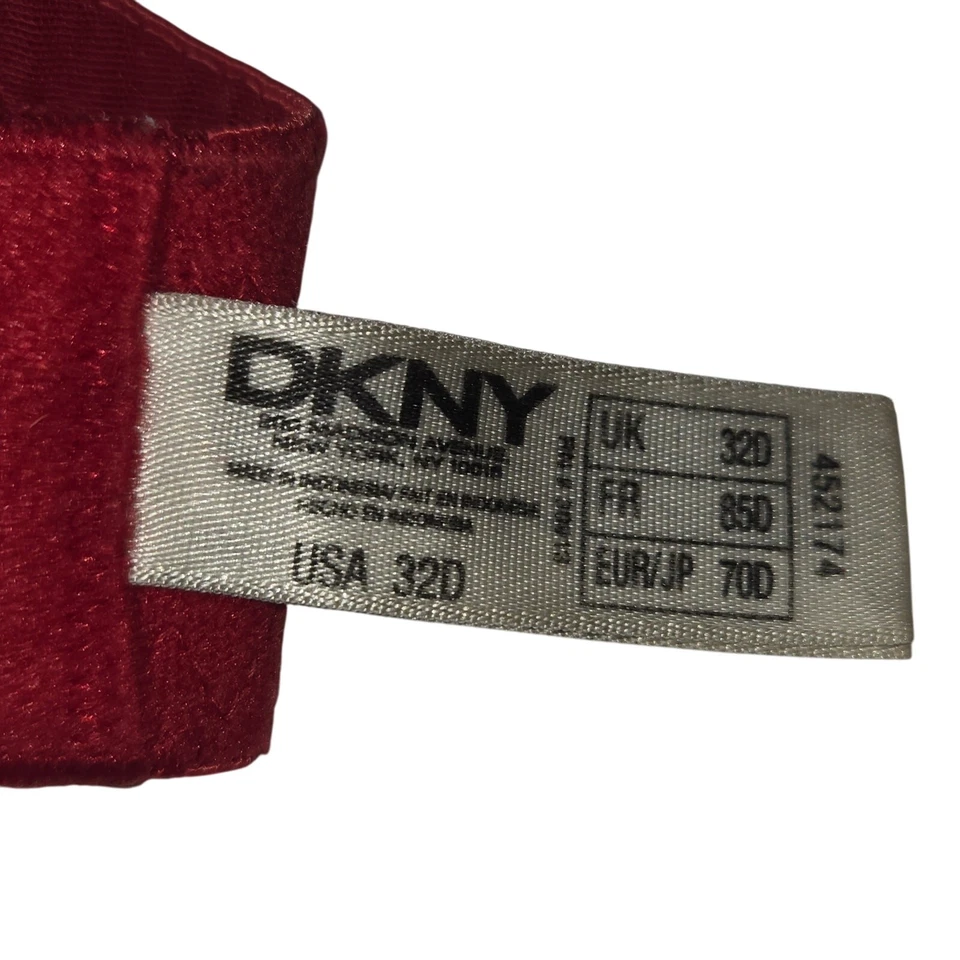 Sexy Sujetador Push-Up DKNY Rojo Encaje con Aros 32D Floral Ligeramente Acolchado Femenino Foto 2 de 4