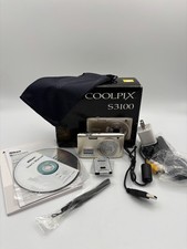 Nikon Coolpix S3100 Silver Compact Digital Camera 14MP 5x Zoom - Bundle Tested