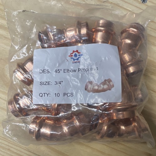 DMNI 3/4 in x 3/4 in Copper 45° Elbow Propress Sweat Fittings 10 PCS