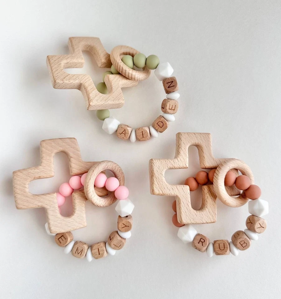 Rosario Sonajero Década Silicona Personalizado | Primer Rosario Bebé | Regalo Bautizo Foto 3 de 4