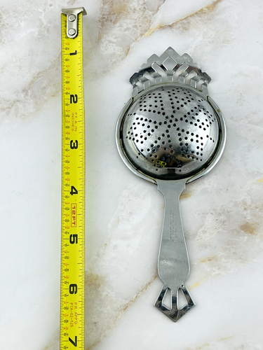 Vintage Star with Crown Handled Tea Strainer - Chrome Plate - Picture 5 of 6