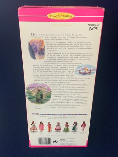 Vintage 1994 Dolls of the World Norwegian Collector Barbie Doll NEW NRFB - Picture 5 of 7