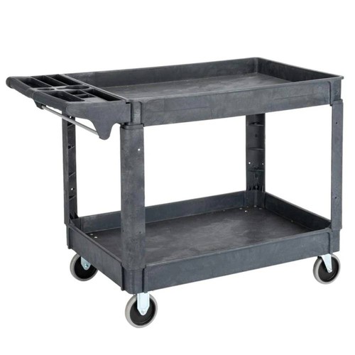 Heavy Duty 2 Tier Shelf Utility Cart Storage Cart with Deep Shelves for Garage - Picture 2 of 9