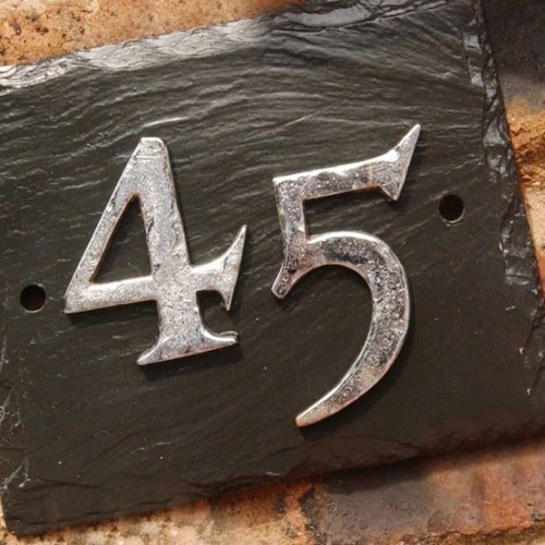 2" or 1.5" Self Adhesive Door House Numbers and Letters Chrome Olde Worlde Font - Picture 2 of 2