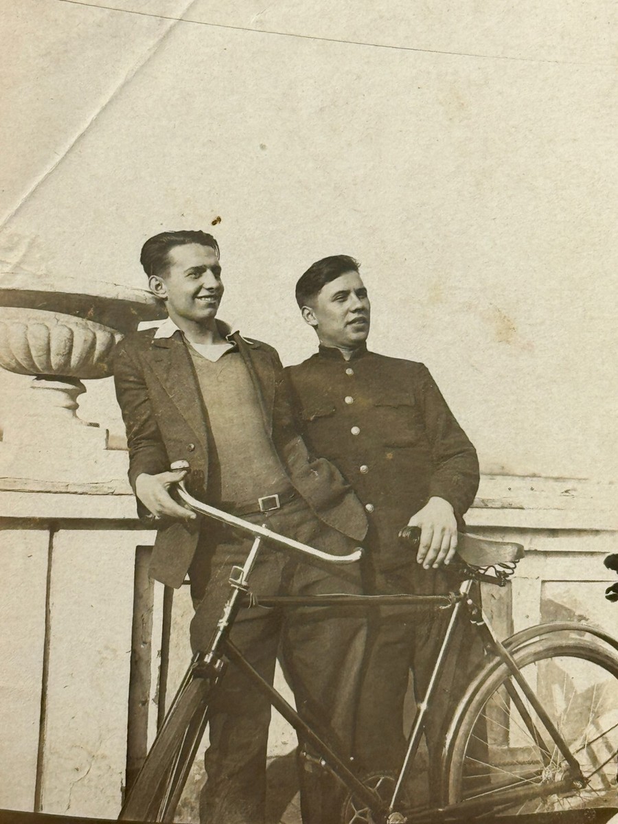 1940s Bicycles Two Lovely Men Very Handsome Guys Soldier Gay int