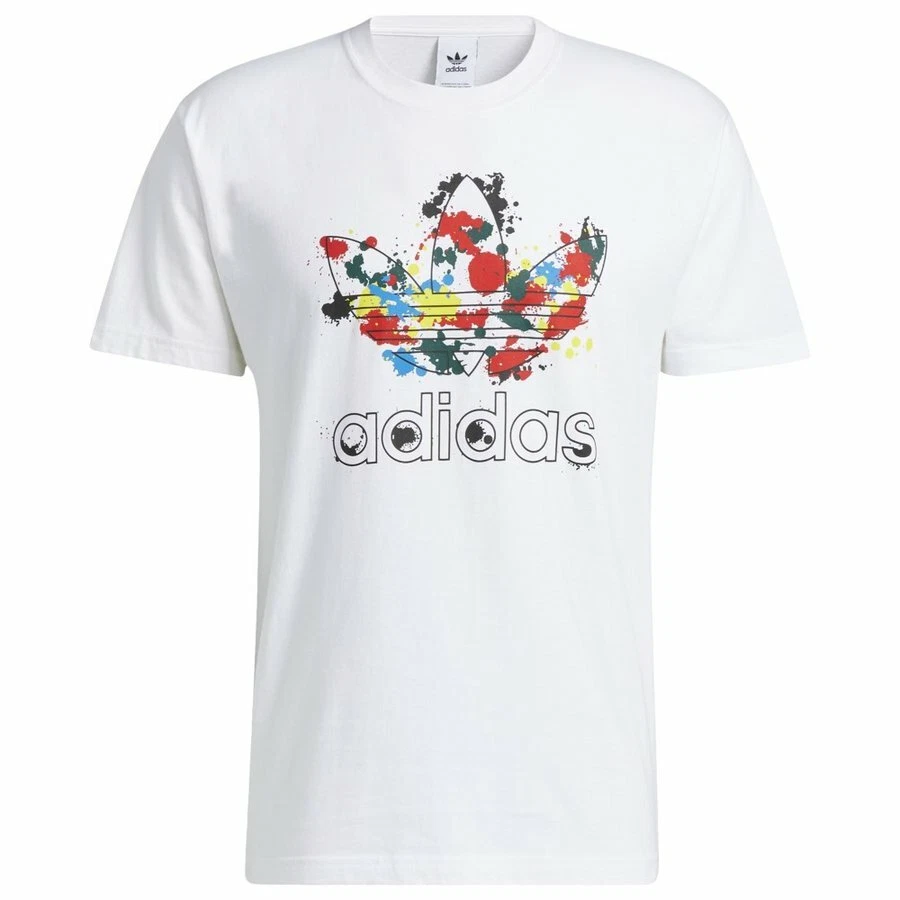 Adidas Originals TREFOIL SPLATTER TEE Graphic T Shirt superstar Men size Lrg NWT