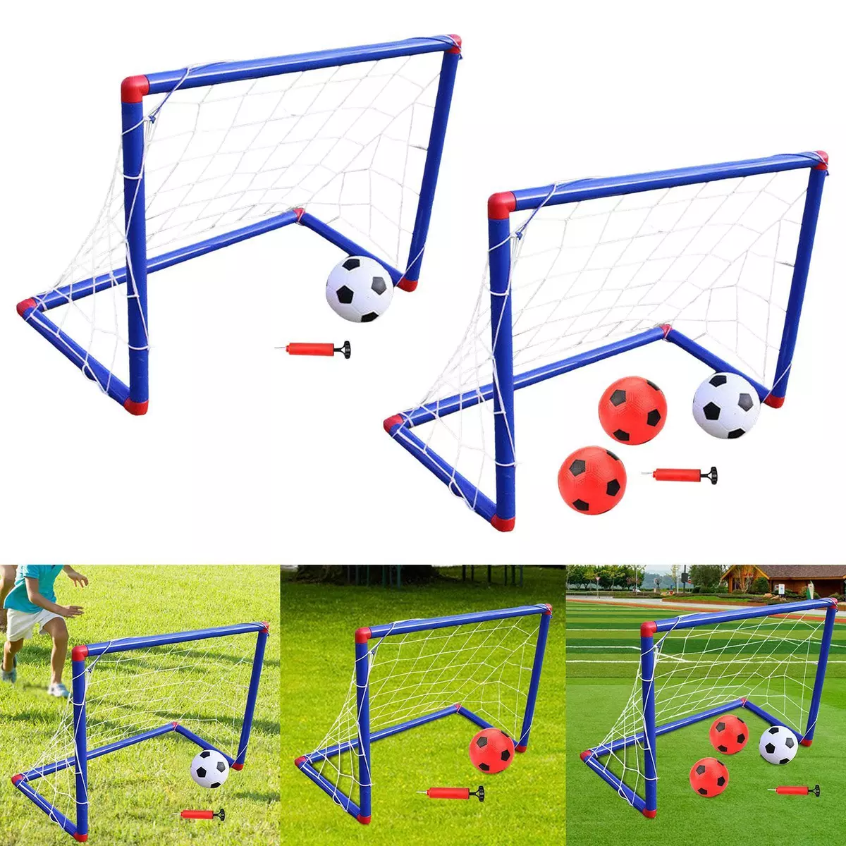 Soccer Goals Set for Kids Football Goal Post for Backyard Mini Portable  Soccer