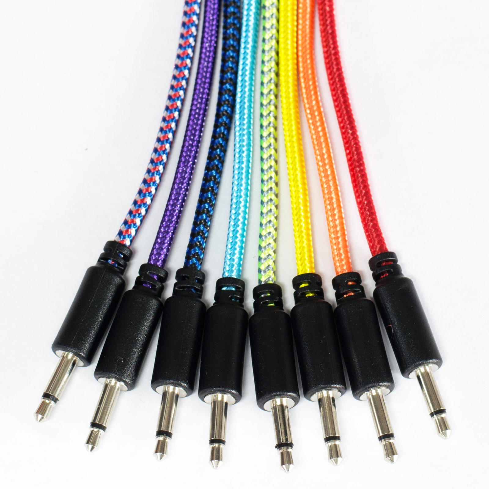 Flexible Nylon Braided Mono Patch Cable 10cm-60cm (5 pcs) For Eurorack Synths
