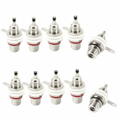 Audio Terminal Jack Panel Mount RCA Female Jack Socket Connectors Adapter 10 Pcs