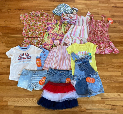 NEW big Lot summer clothes GIRL 4 4T shorts tops dresses underwear - Picture 2 of 13