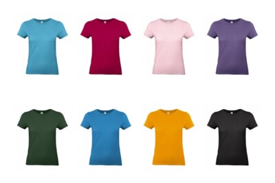 B&C Damen T-Shirt #E190 Women Medium Fit ÖkoTex viele Farben 42 NEU