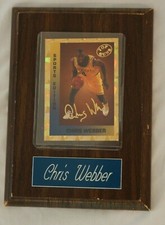Chris Webber Wooden Plaque w/ Top Guns Sports Edition Gold Signature Card