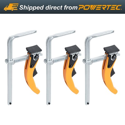 POWERTEC Quick Release Ratcheting Table Clamp for MFT & Guide Rail System, 3PK