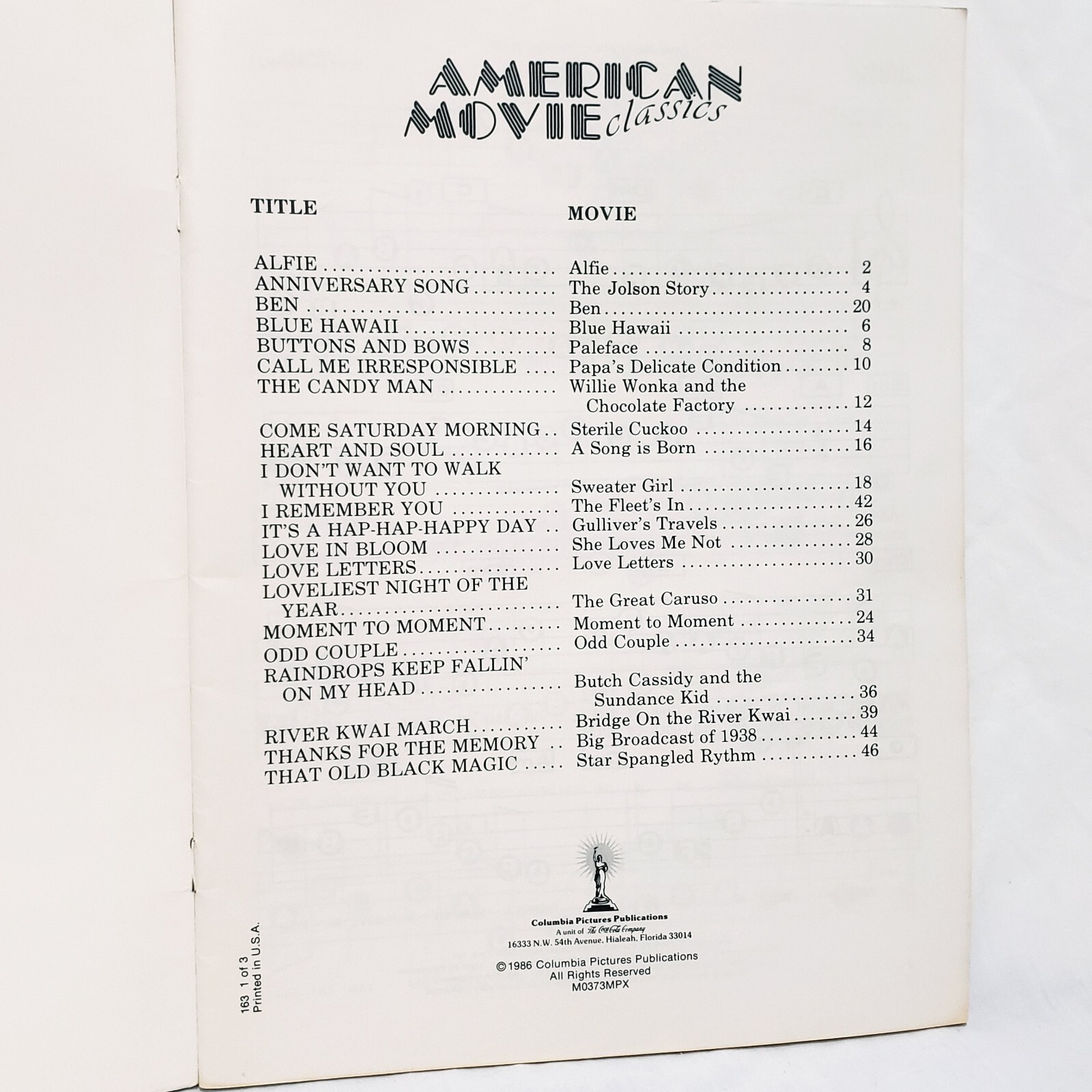 American Movie Classics Spartiti Easy Play #163 Speed Music per tutte le tastiere foto 4