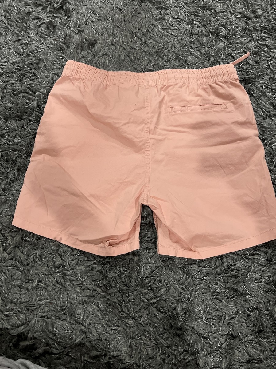 H&M Men Shorts 33 pink Linen Blend Chino Relaxed Fit Pockets