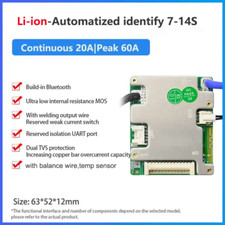 Built-In Bluetooth JBD Smart BMS 7S 8S 10S 13S 14S 16S 17S Lithium Battery Prote