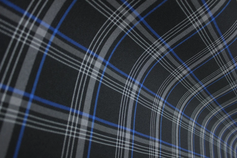 Синяя клетчатая автомобильная обивочная ткань GTI — VW Golf MK7 — 3 мм пена — 59 дюймов — 150 см — автомобильная - Изображение 2 из 4