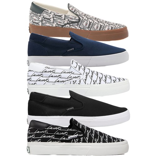 lacoste canvas slip ons