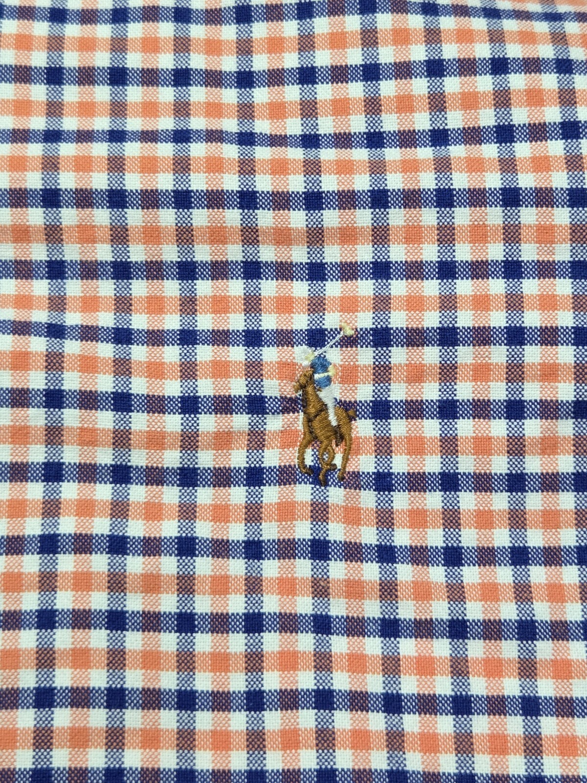 Polo Ralph Lauren Flesh Pony arancione a quadri uomo camicia manica lunga grande