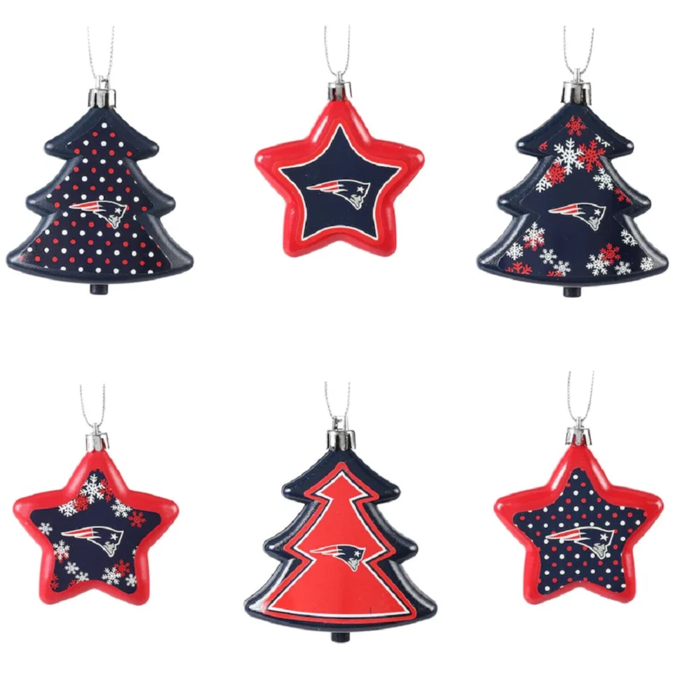 NFL New England Patriots Baumbehang Tree Star 6-Pack Ornament Set Weihnachtsbaum