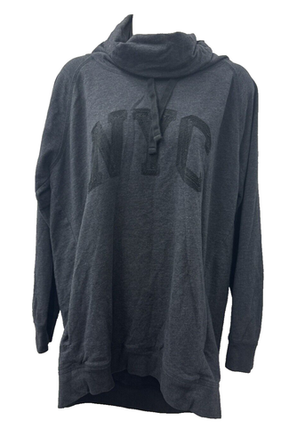 The Gap NYC Gray Cowl Neck Pullover Sweatshirt Athleisure Long Sleeve Size XL - Picture 1 of 9