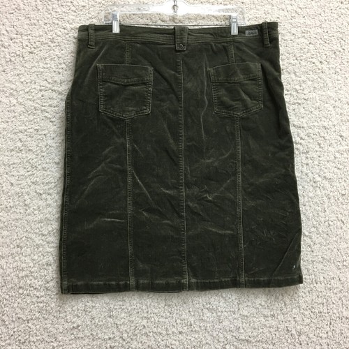 Woolrich Skirt 18 Womens Plus Green Corduroy Mini A Line Pockets Stretch Casual - Picture 7 of 11