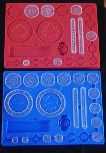 Vintage 1967 & 1968 Kenner Spirograph 401 Red & Blue Trays MISSING PIECES