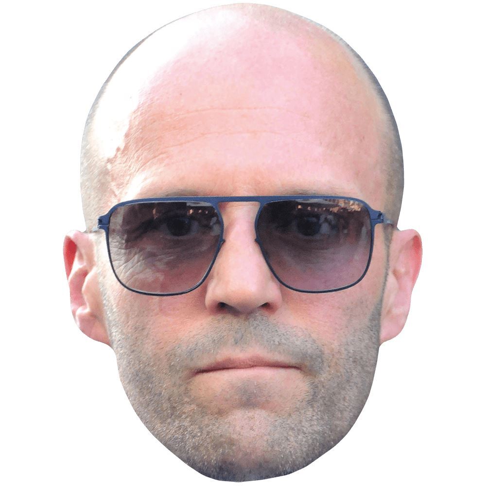 Jason Statham (Glasses) Celebrity Mask, Flat Card Face, Fancy