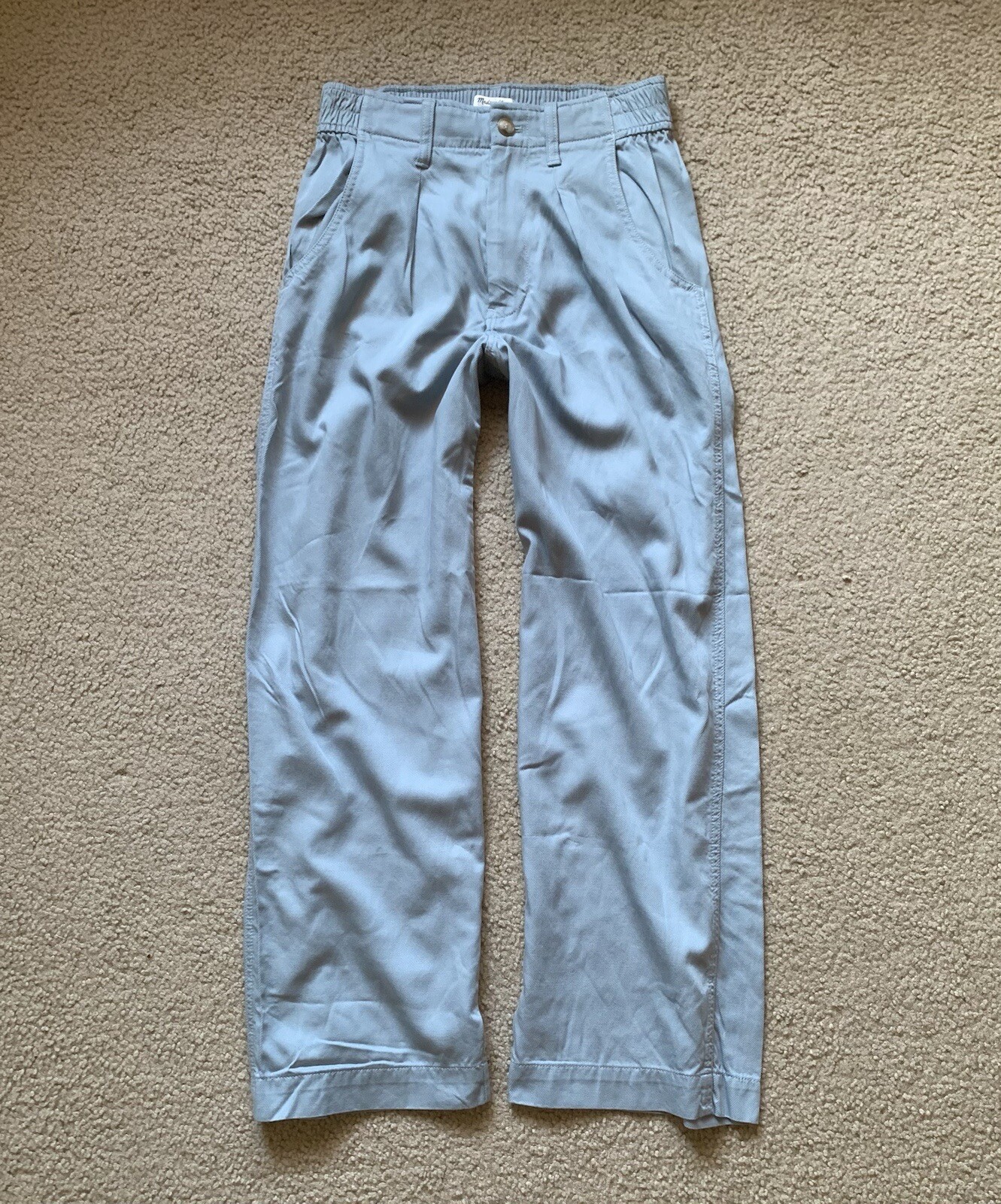 ALTRA MADEWELL Neale pantaloni gamba dritta taglia 4 pieghe gamba larga trama drappeggio vita alta