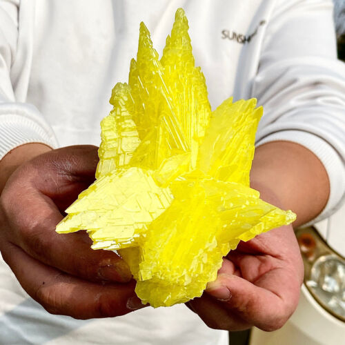 481G Rare yellow sulfur crystal quartz crystal mineral specimen - 第 6/13 張圖片