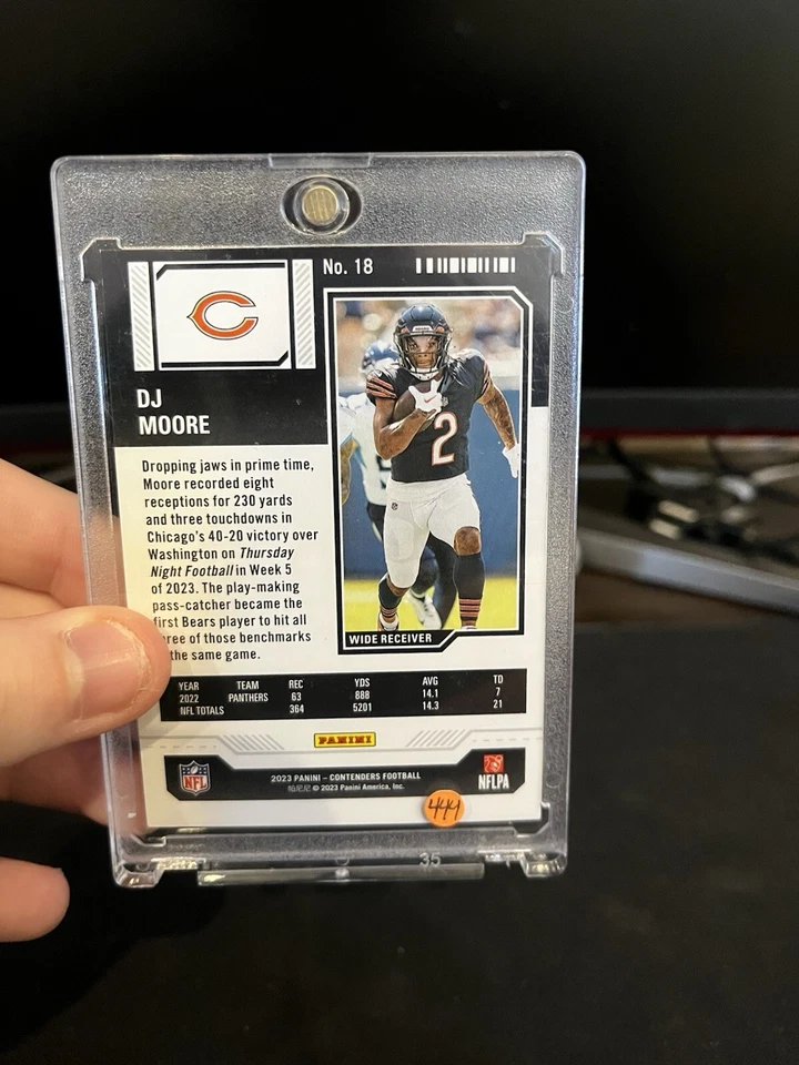 2023 Panini Contenders - Season Ticket #18 D.J. Moore - Image 2 of 2