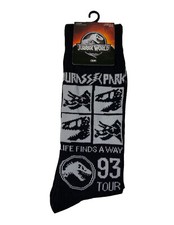 Jurassic Park World Socks 93 Tour 1 Pair Novelty Dinosaur Size 10-13 Unisex New