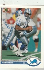 FREE SHIPPING-MINT-1991 Upper Deck #301 Andre Ware Detroit Lions BONUS CARDS