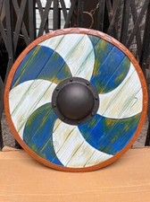 24'' Medieval Battle Viking Armor Wooden Shield Fully Functional Shield