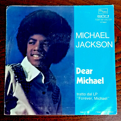 MICHAEL JACKSON 7'' 45 DEAR MICHAEL 1°ST ORIG ITALY 1975 EX TOP RARE 