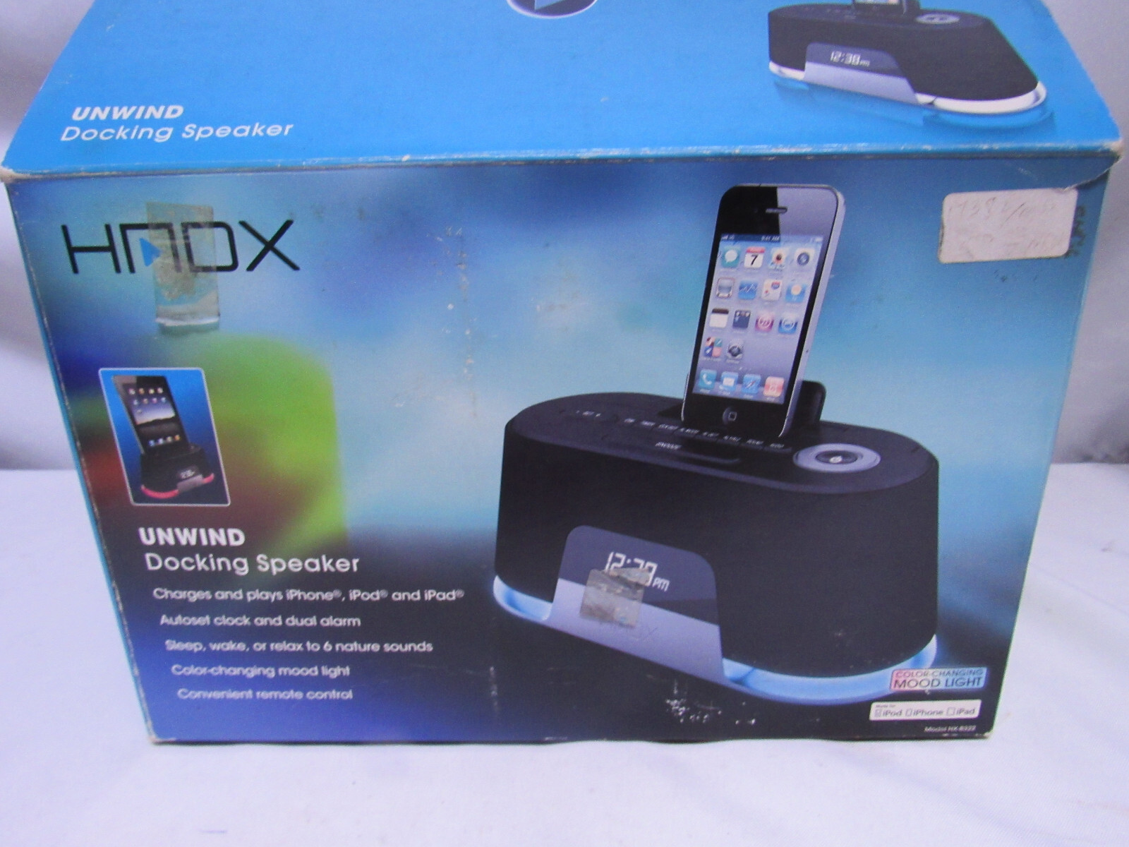 IPOD IPHONE IPAD DOCK clock & dual alarm RADIO XS 322 charges & plays image