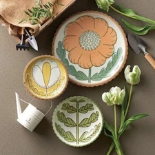 Mino Ware  Sango Ceramic Vintage Floral Tableware Dinner Plate Bowl Snack Dish