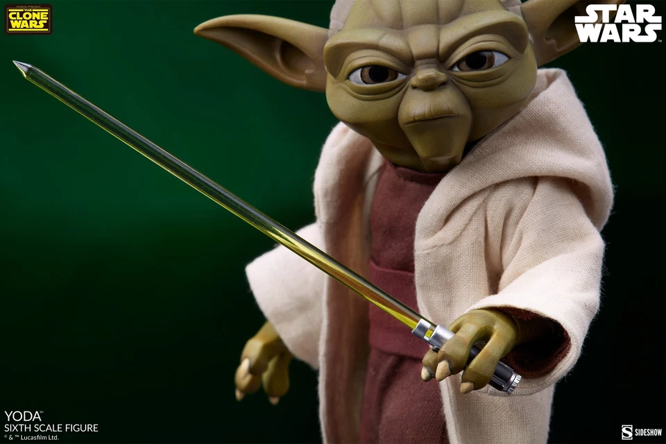 Star Wars The Clone Wars Animated Yoda Jedi Master 1/6 Action Figure Sideshow - Image 4 of 4