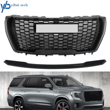 For GMC Yukon/Yukon XL Denali 21-23 Front Grille&Hood Molding Gloss Black Grill