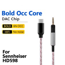 6N HiFi DAC Type C Cable For Sennheiser HD518 558 569 579 598 560S Headphone