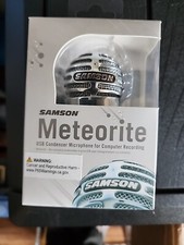 Samson Meteorite Computer Recording USB Condenser Microphone Silver Magnetic Mnt