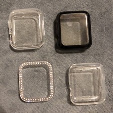 Silicone Screen Covers For Apple Watch 42/44mm Black  Clear