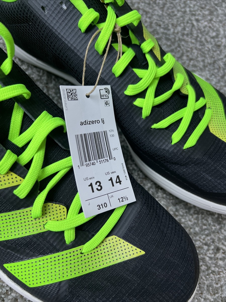 Adidas Adizero LJ Long Jump Black & Green Track & Field Shoes Sz