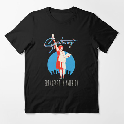 Vtg Supertramp Music Band Heavy Cotton S-234XL Unisex Black Shirt
