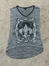 Rock & Republic Womens Shirt Size XS Multicolor Embellished Sequin High Low