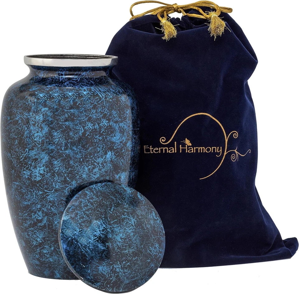 Eternal Harmony Feuerbestattung Urne für menschliche Asche | Beerdigung dunkelblau  - Bild 3 von 4